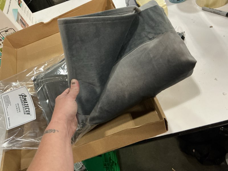 Condition photo showing Good Condition for adjustable headrest pillow for recliners and armchairs - non-slip velvet cushion for neck support and pain relief (gray)