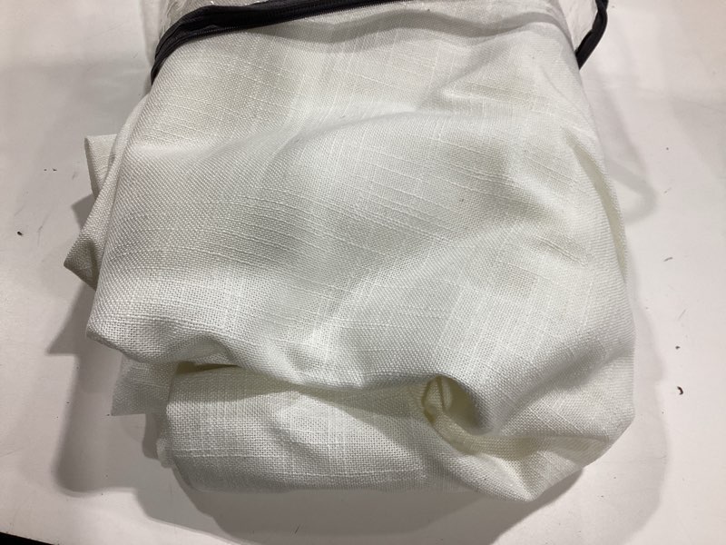 Condition photo showing Good Condition for 92 inch long pinch pleat linen curtains for living room 2 panels set natural cream boho semi sheer light filtering neutral 92 inch pleated curtain with rings hooks floor ceiling bedroom window natural 50"w x 92"l (pack of 2)
