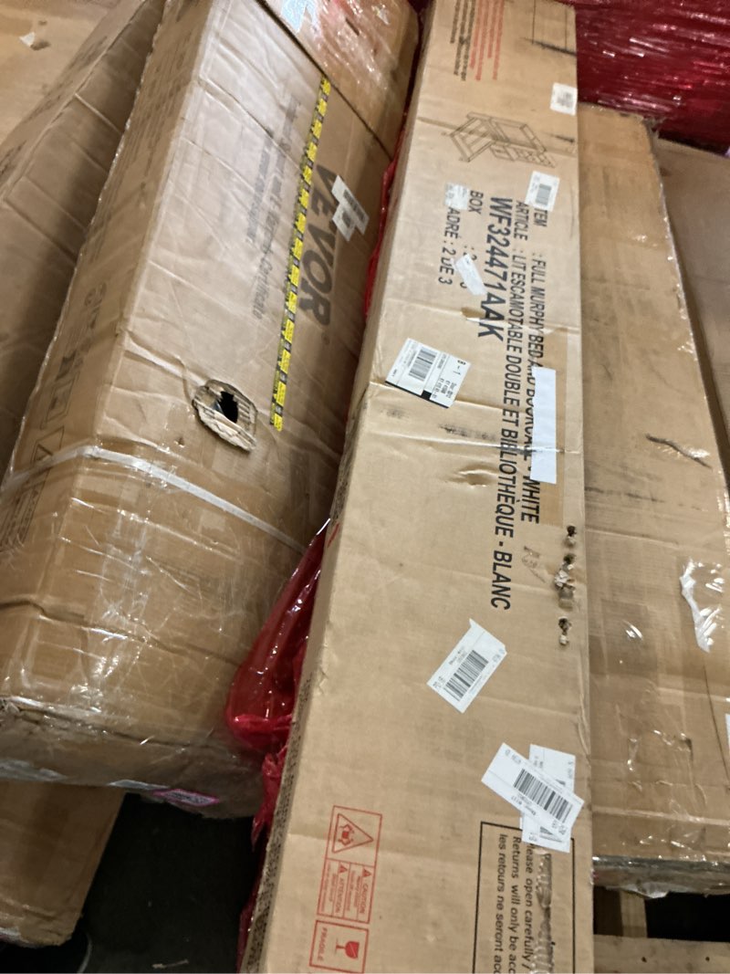WF324471AAK full murphy bed and bookcase  bed white incomplete box 2 of 3 