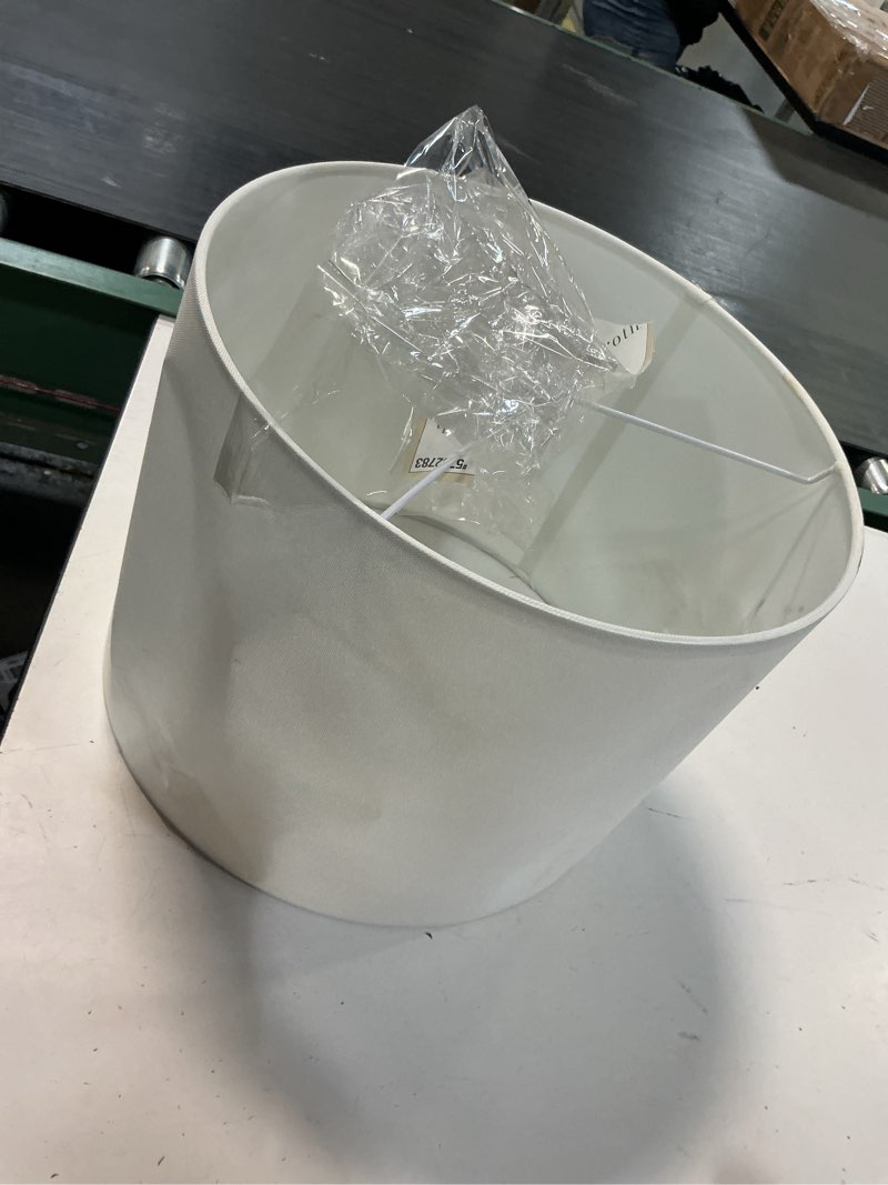 Condition photo showing Good Condition for allen + roth 10-in x 13-in white fabric drum lamp shade