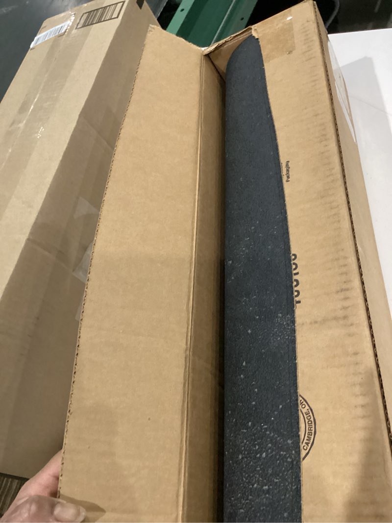 Condition photo showing As Is for VersaTex Multi-Purpose Recycled Rubber Floor Mat for Indoor or Outdoor Use, Utility Mat for Entryway, Tool Bench, Garage, Under-Sink, Patio, and Door ; 24" x 36", Black