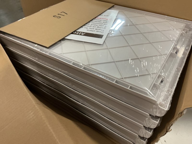 Condition photo showing Good Condition for SNSLXH 5 Pack Stackable Closet Storage Basket, Multifunctional & Foldable Closet Organizer for Bathroom Kitchen Laundry Room Wardrobe Storage, Space-Saving Clothes Storage Drawer Organizer, White White 5 Pack