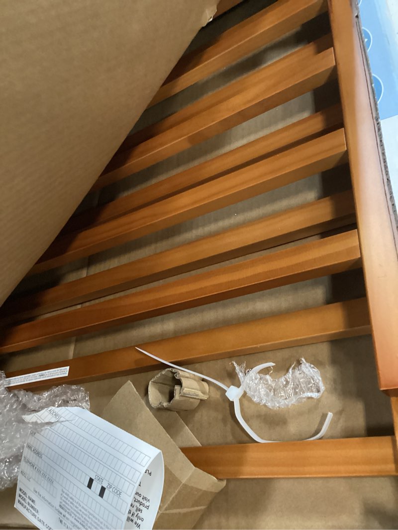 Condition photo showing As Is for ingenuity the stairway 48w series, 30'-48' wide, 32" tall, baby gate for stairs with door, wood safety gate for doorways and stairways - oak wood