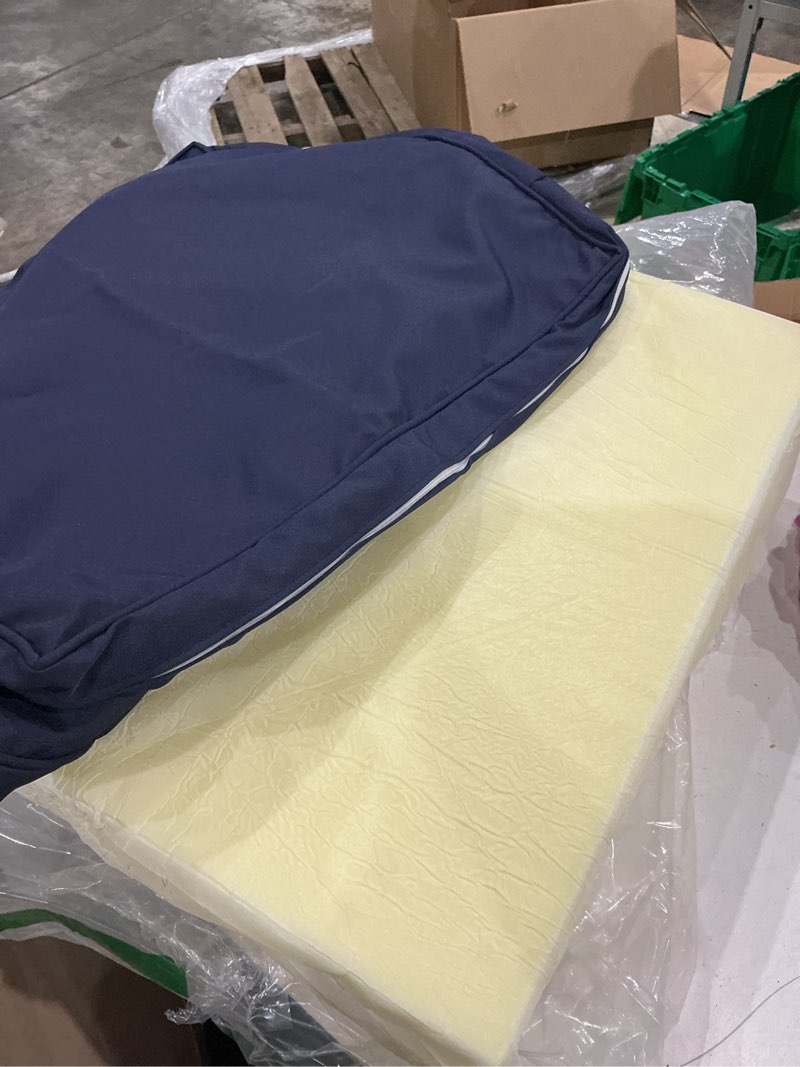 Condition photo showing Good Condition for iaseahk patio chair cushions, 19\" x 19\" x 3\" outdoor chair cushions set of 2 waterproof outdoor cushions for patio furniture, outdoors seat cushions set of 4 with handle and ties, navy blue navy blue 19*19+3\"