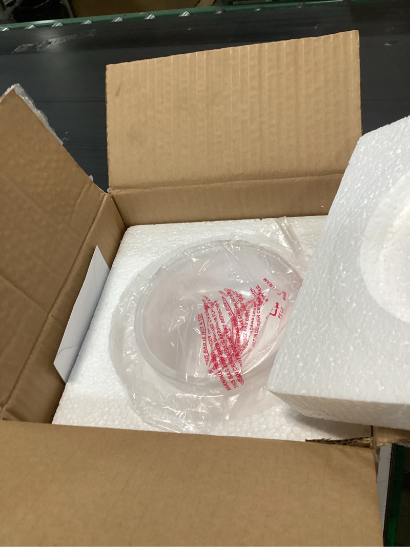 Condition photo showing New/Like New for Aspen Creative 23606-02, 6" White Opal Mushroom Glass Shade For Ceiling Fixture, 6" Dia x 4" H/Fitter 5-1/2", 2 Pack
