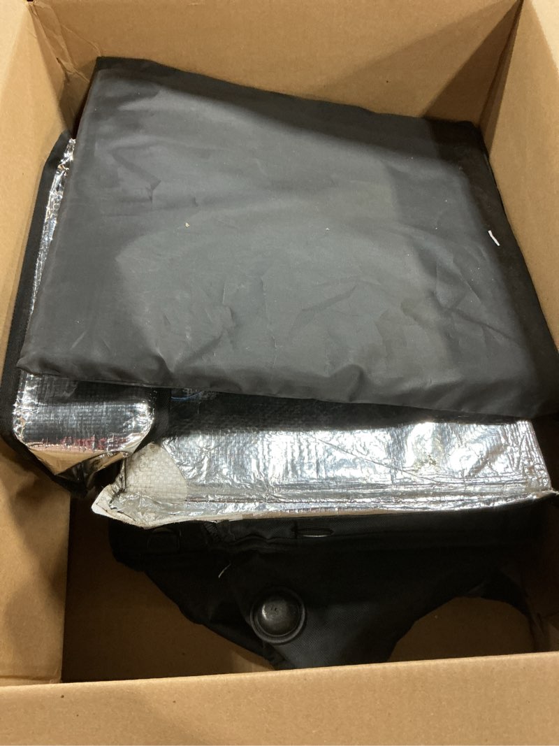 Condition photo showing As Is for PK-65Abl:10"-12" Pizza Delivery backpack Bag 16" L x 12" W x 18" H, Open from Top and Side. Insulated Food Delivery Box, Insulated Cabinet for Catering, Restaurant, Delivery Bike Drivers
