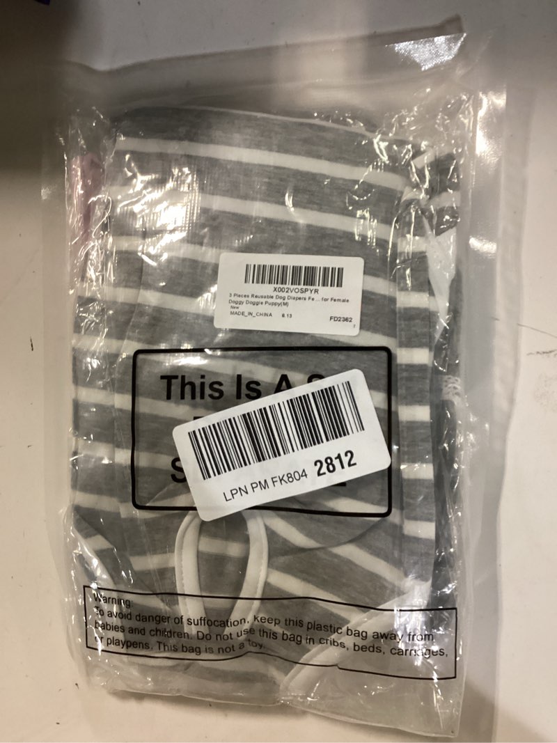 Condition photo showing New/Like New for 3 Pieces Reusable Dog Diapers Female Dog Period Diapers Washable Puppy Sanitary Panties with Adjustable Suspender Pet Underwear Jumpsuits for Female Doggy Doggie Puppy(M)