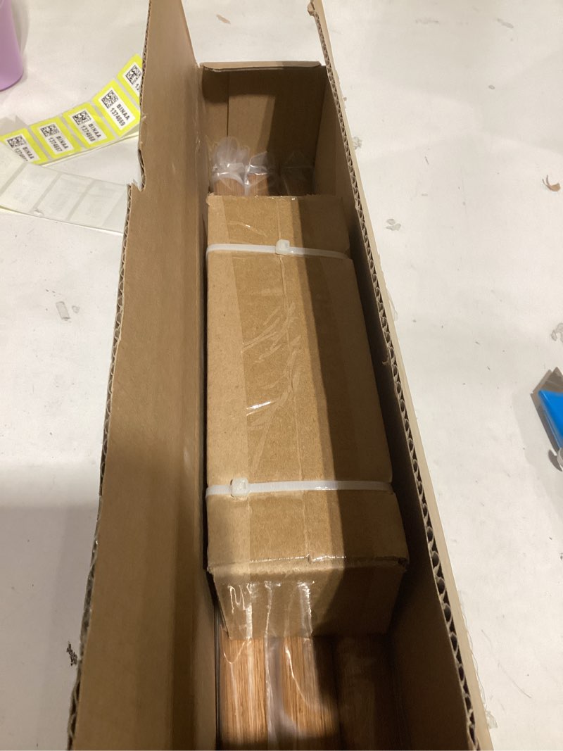 Condition photo showing item condition for Boho Wood Curtain Rods for Windows 28 to 48 inch,1" Adjustable Heavy Duty Window Curtain Rod with Imitation Wood Grain Finials,Rustic Decorative Drapery Rods Set,Size:18-60'',Natural Wood 18'' - 60''(1 Pack) Natural Wood