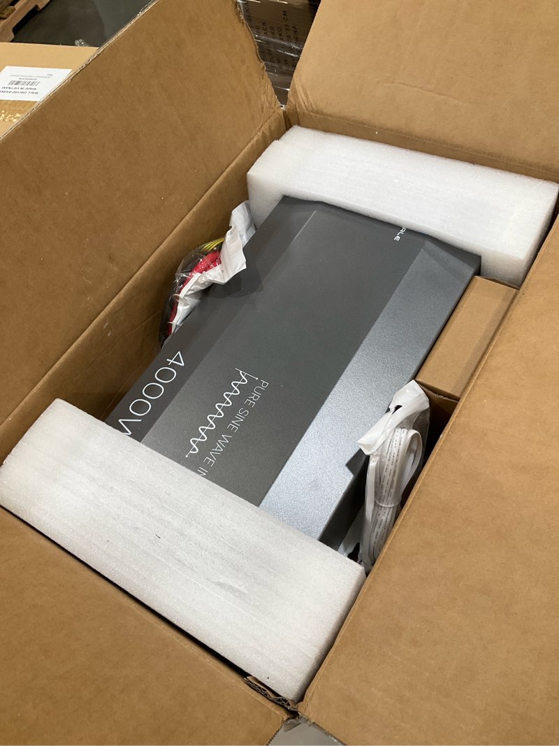 Condition photo showing Good Condition for 4000W Pure Sine Wave Inverter 12V DC to 110V/120V AC Converter, 8000W Peak, LCD Remote Control, 4 AC Outlets, USB & Type-C – Heavy Duty for RV, Truck, Off-Grid Solar, Home Emergency Power 12V-4000W