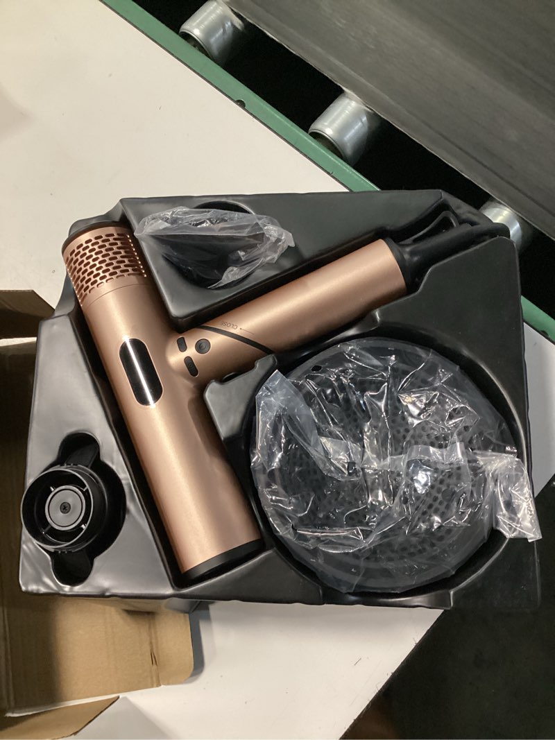 Condition photo showing Good Condition for 110,000 rpm high speed hair dryer, 1600w professional ionic blow dryer with diffuser, fast drying low noise, foldable lightweight, no heat damage, anti-frizz for all hair types