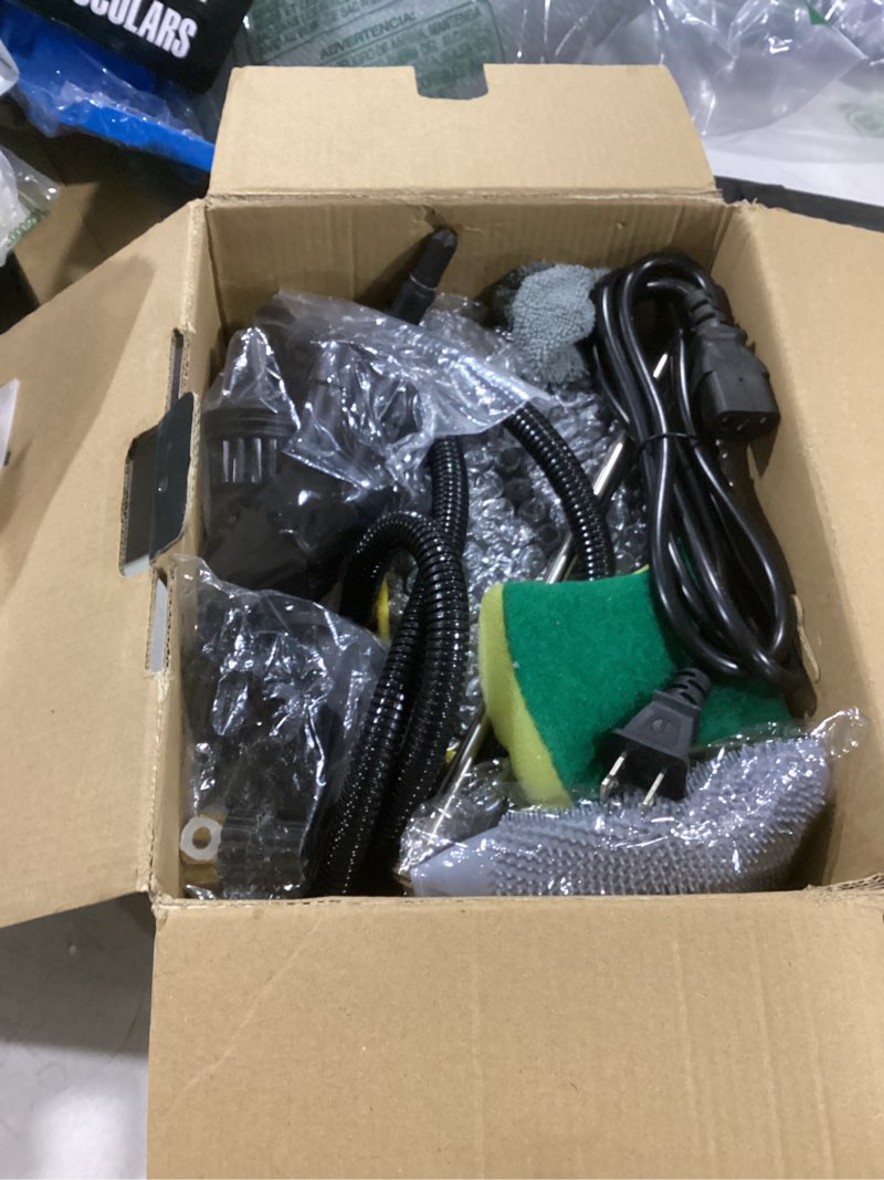 Condition photo showing Good Condition for steam cleaner with adjustable handle high temperature high pressure steam cleaner with 15 accessories portable steamer for home furniture kitchen bathroom grout and tile (black)