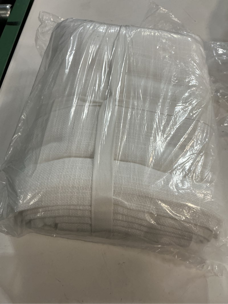 Condition photo showing New/Like New for cotton sheer curtain set (set of 2), 48x96, white