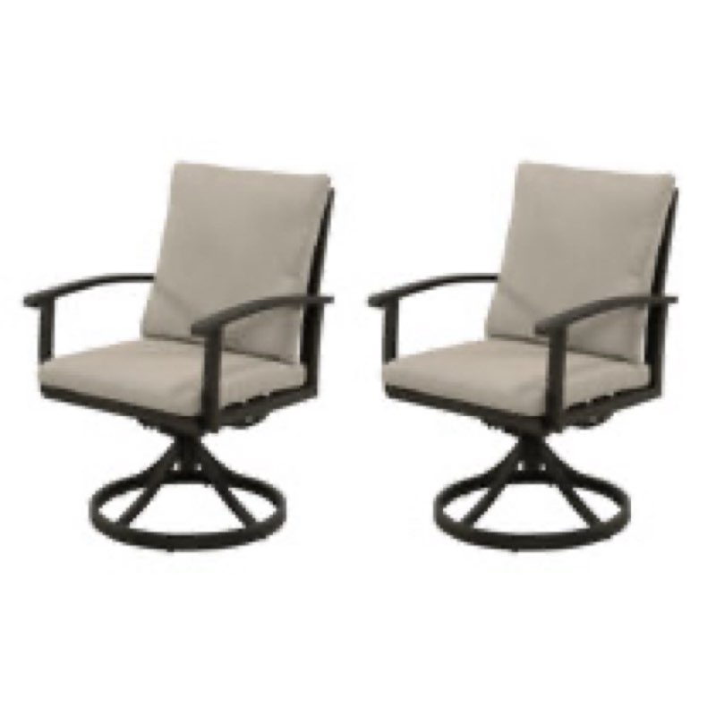 Colby 2 piece aluminum patio swivel chair 