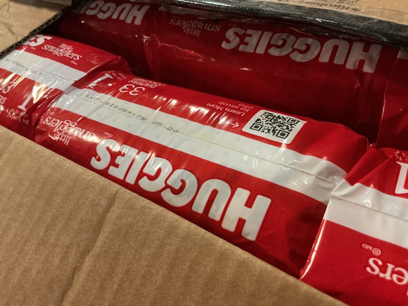Condition photo showing New/Like New for huggies size 1 diapers, little snugglers diapers, size 1 (8-14 lbs), 198 count (6 packs of 33), packaging may vary size 1 198