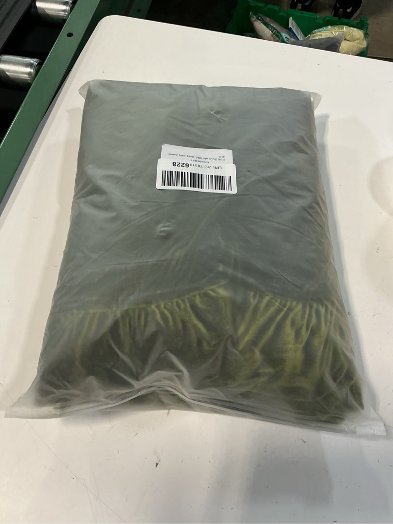 Condition photo showing Good Condition for glory season velvet tablecloth luxurious solid rectangle table cloth,oblong retro farmhouse ruffle tablecloths washable table cover for party wedding baby shower kitchen dinning tabletop decoration 120" x 60" (rectangular) olive green