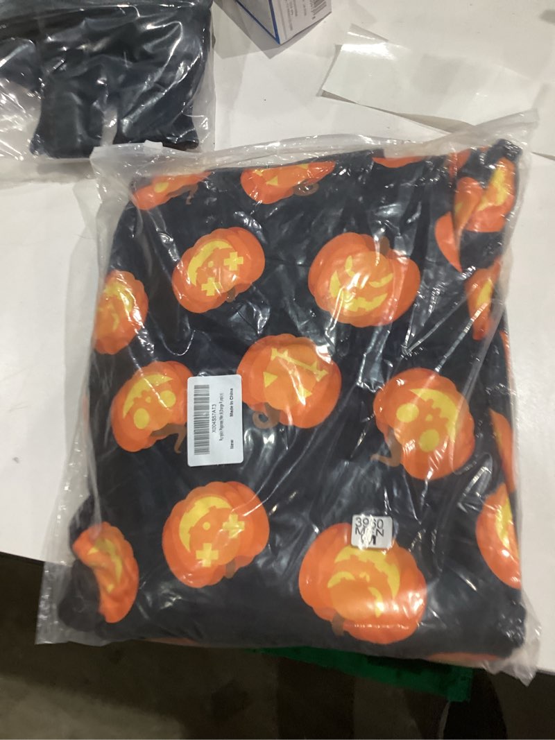 Condition photo showing New/Like New for VNVNE Matching Halloween Onesie Pajamas for Family/Couples/Women/Men, Skeleton Holiday One Piece Adults Pjs Sleepwear Women Medium Orange Pumpkin