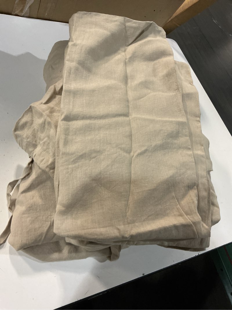 Condition photo showing Good Condition for european linen duvet cover set solid: sand size: king/cal king