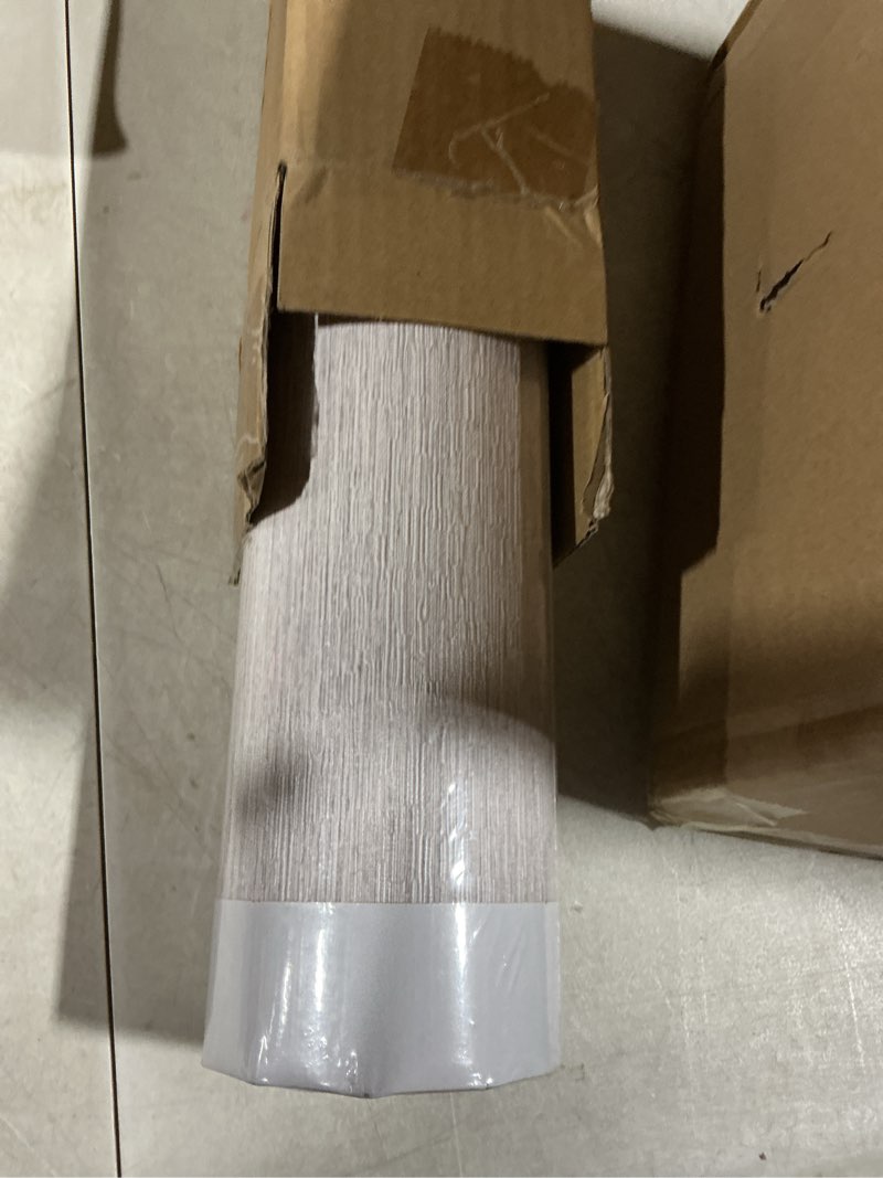 Condition photo showing Good Condition for Haimin Grasscloth Wallpaper Peel and Stick 20.9in X 393in Fabric Contact Paper Wall Paper Textured Wallpaper Horizontal Stripes Look Self-Adhesive Thick Vinyl Embossed?Grey White with Pink and Purple? Grey White (with Pink&Purple)