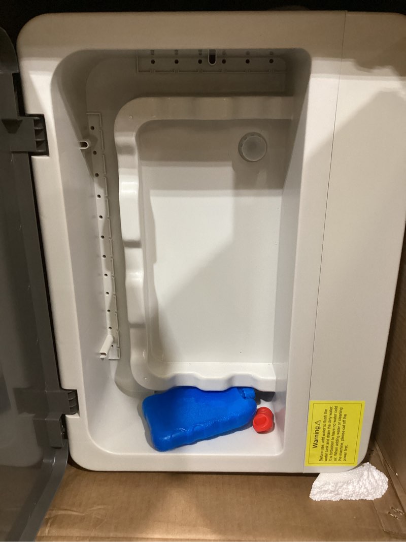 Condition photo showing As Is for uthfy swamp cooler, 42 inch evaporative air cooler with 13.5 gal large water tank, 3600 cfm, 120° oscillation, 3 modes & 3 speeds, remote, 12 h timer, 4 ice packs, portable air conditioner for outdoor