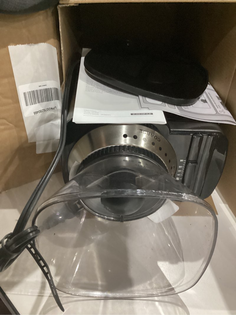Condition photo showing As Is for Cuisinart Coffee Grinder, Electric One-Touch Automatic Burr Coffee Grinder with 18-Position Grind Selector, Cup Size Selector for 4 – 18 Cups, DBM-8P1, Black Stainless Burr Mill Stainless Steel