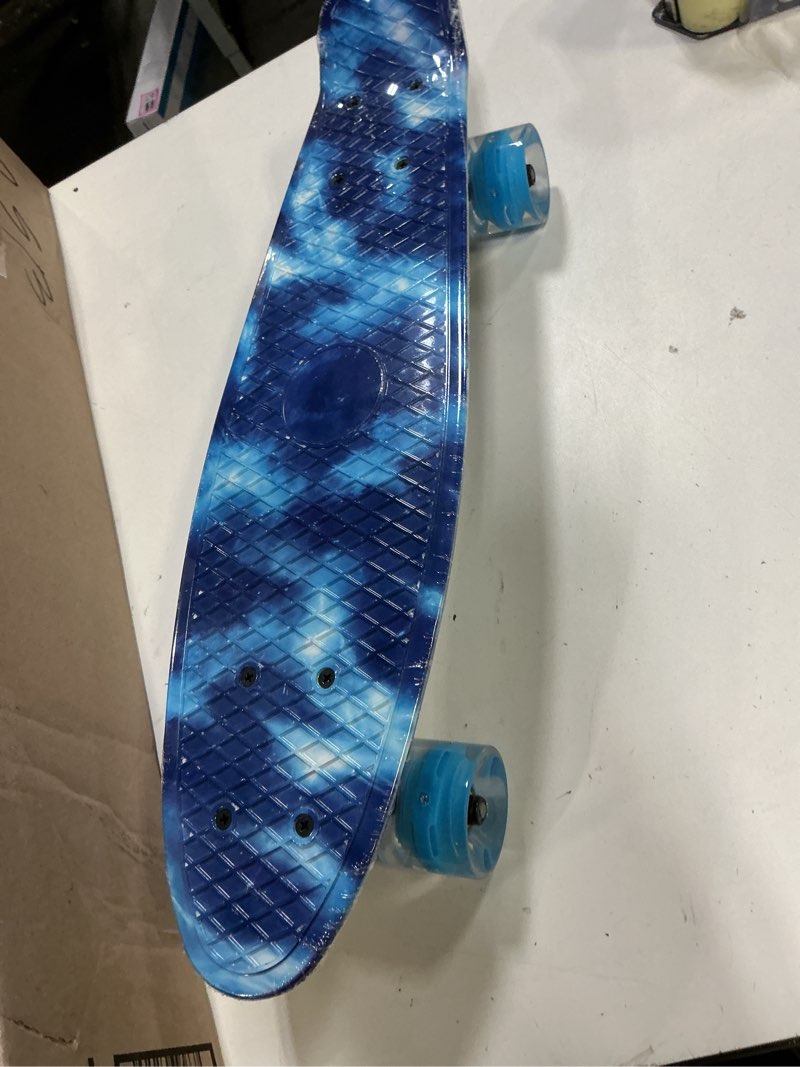 Condition photo showing Good Condition for clyctip skateboard,22 inch complete mini cruiser board with colorful flashing wheels and abec-11 bearings for kids,boys,girls,beginners blue