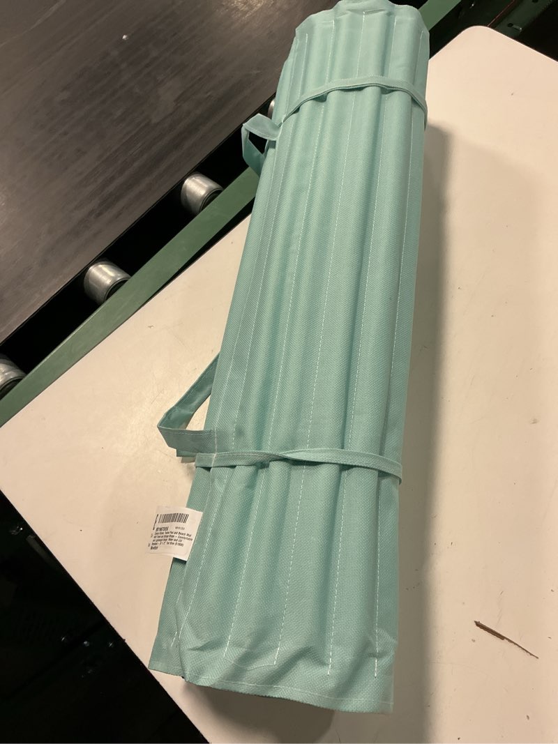 Condition photo showing New/Like New for camco ribbed, padded pool and beach mat with travel and storage straps – comfortable and lightweight design, water and uv resistant - 24" x 72", teal blue (51906)