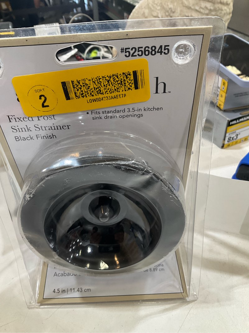 Condition photo showing As Is for allen + roth 3.5-in black stainless steel rust resistant strainer