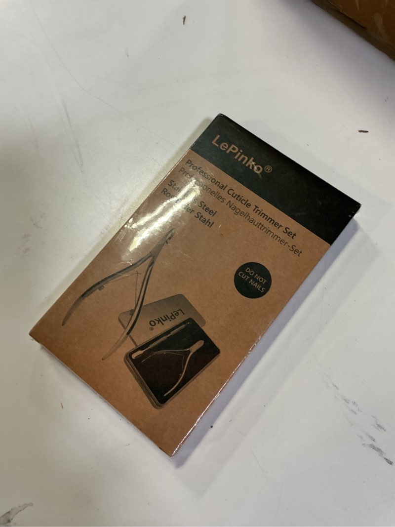 Condition photo showing New/Like New for LePinko Salon-Quality Cuticle Trimmer with Cuticle Pusher, Super Labor-saving Cuticle Cutter, Sharp Cuticle Clippers for Manicurist, Professional Pedicure Manicure Nail Care Tool, 5mm Jaw Silver