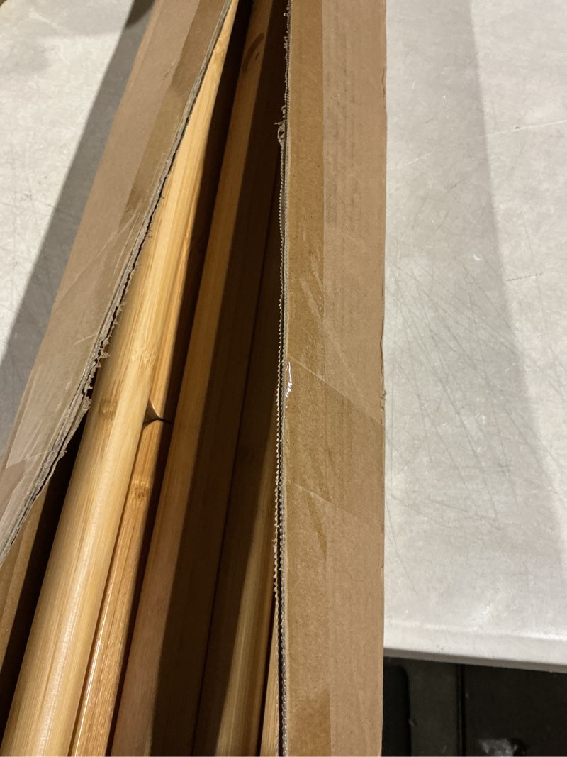 Condition photo showing As Is for Kids Clothing Rack With Storage Shelf & Double Rods, Foldable Dress Up Clothes Rack for Toddler Nursery, Child's Room, 100% Natural Bamboo (Large Size)