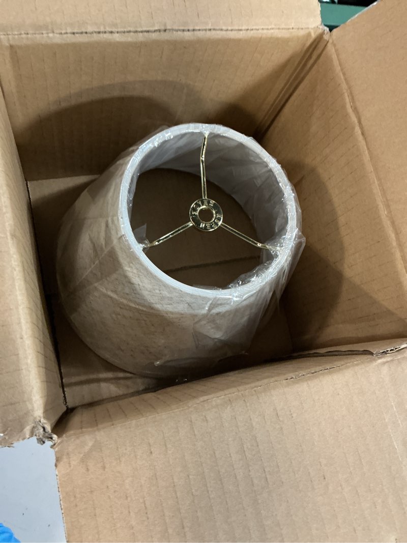 Condition photo showing Good Condition for aspen creative 32426 transitional hardback empire shape spider construction lamp shade in flaxen, 9" wide (5" x 9" x 7")