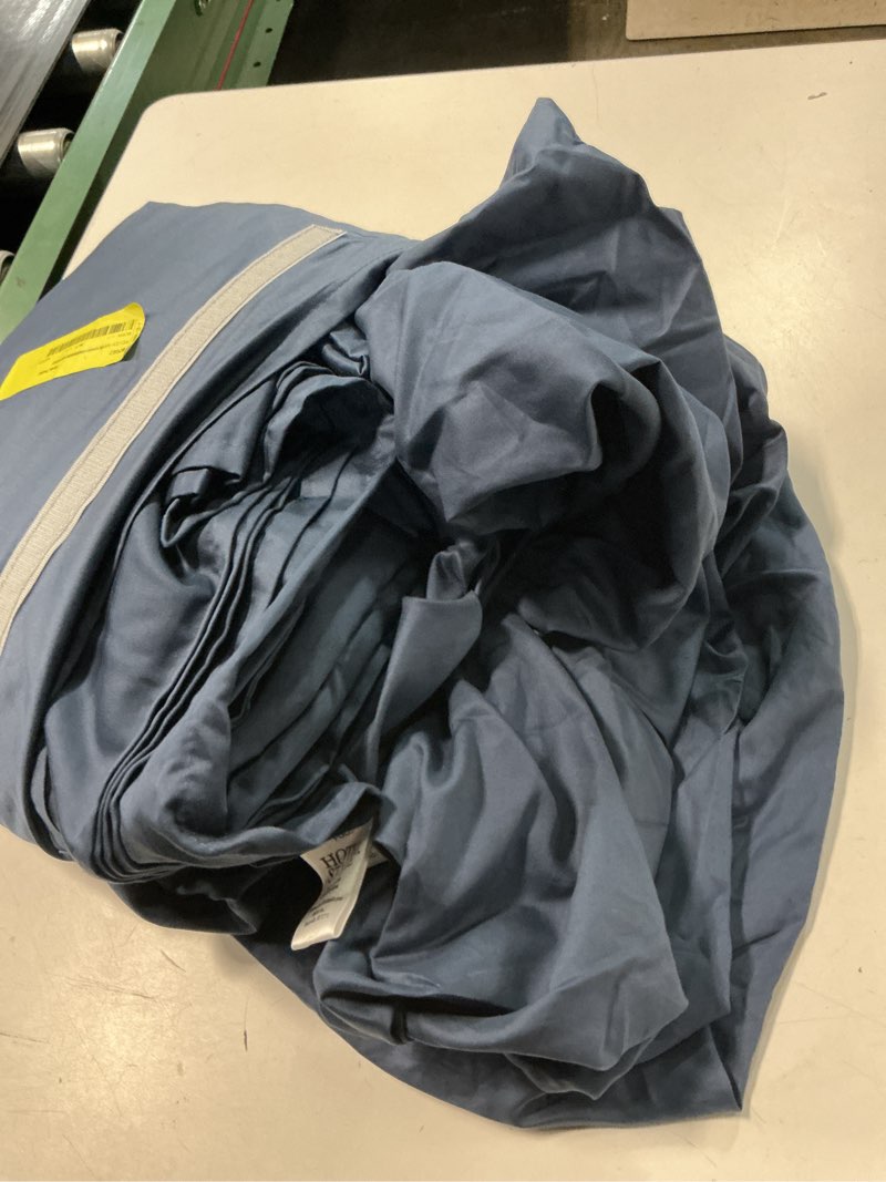 Condition photo showing As Is for hotel style 800 thread count cotton rich sateen bed sheet set, full, navy,