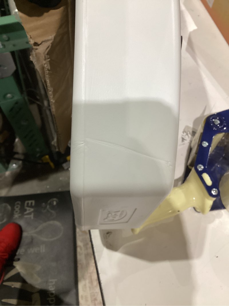 Condition photo showing As Is for Carex Toilet Seat Riser, Round Raised Toilet Seat Adds 3.5 inches to Toilet Height, for Assistance Bending or Sitting, 300 Pound Weight Capacity Toilet Riser