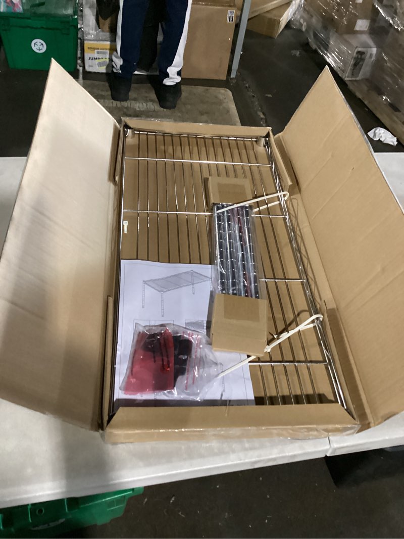 Condition photo showing Good Condition for simple deluxe heavy duty 1-shelf shelving, adjustable storage units, steel organizer wire rack, 29.92" w x 13.78" d x 14.96" h, chrome,2-pack 1-tier wider, 29.92"w x 13.78"d x 14.96"h 2 pack