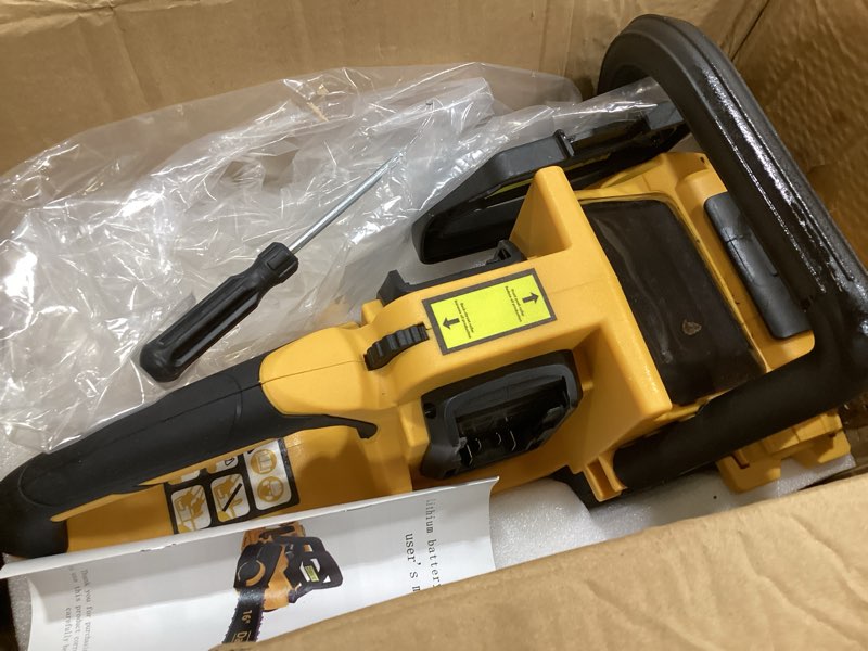 Condition photo showing As Is for 40v(20v*2) 16\\\"+18\\\" 2-in-1 brushless chainsaw cordless, electric powered chainsaw compatible