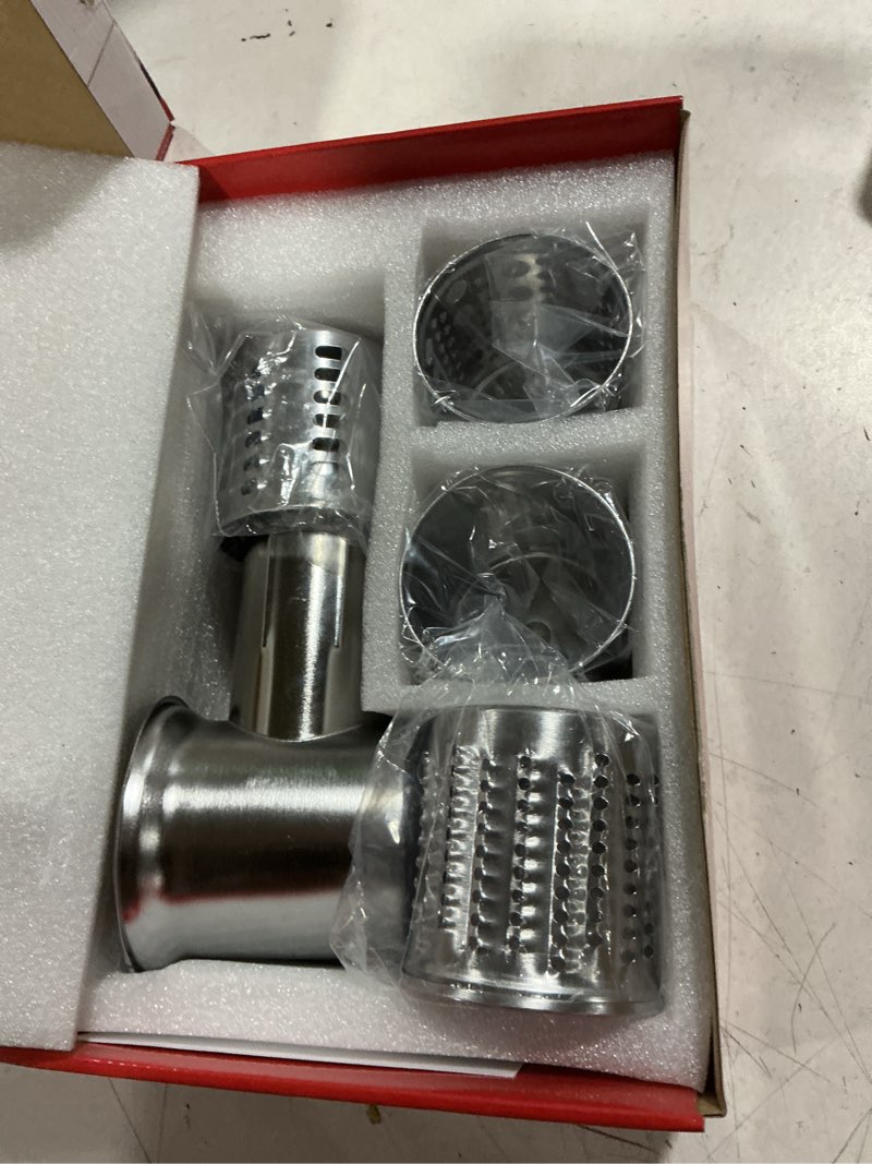 Condition photo showing Good Condition for stainless steel slicer shredder attachment for kitchenaid stand mixer, cheese grater attachment for kitchenaid with 5 blades, dishwasher safe