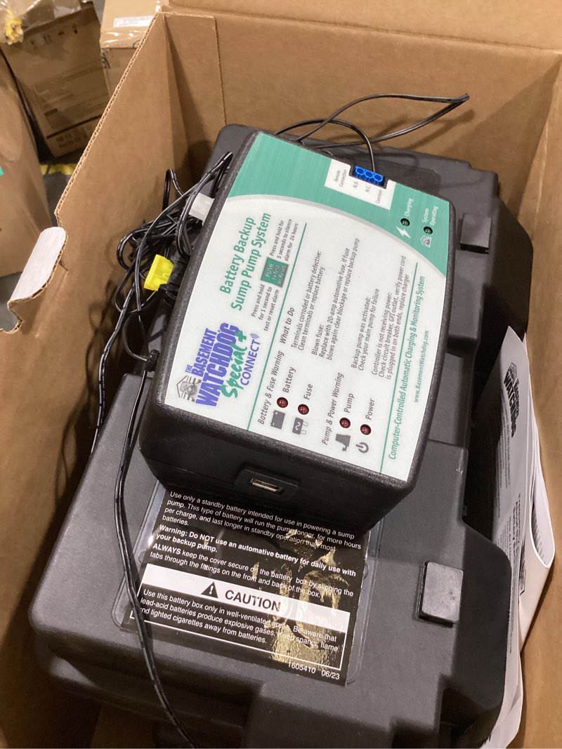 Condition photo showing Good Condition for the basement watchdog 1/3 hp 2,600 gph thermoplastic dual reed switch battery backup sump pump