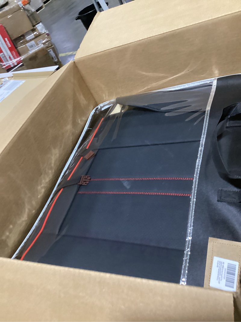 Condition photo showing New/Like New for w&pmax custom-fit seat covers for ford f-150 crew cab (2015–2024), full set waterproof leather, full-wrap protection, heated & cooling compatible – black/red stitching black&red 2007-2025 full set