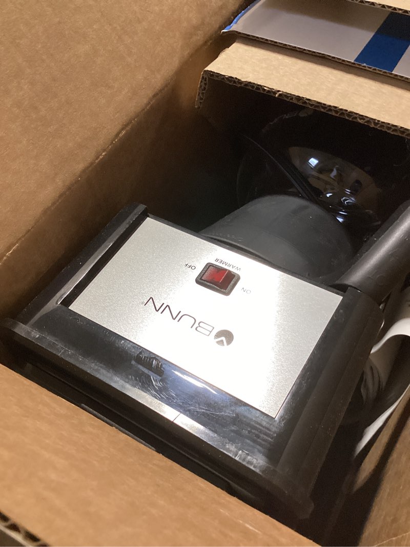 Condition photo showing As Is for bunn grb velocity brew 10-cup home coffee brewer, black classic coffee brewer