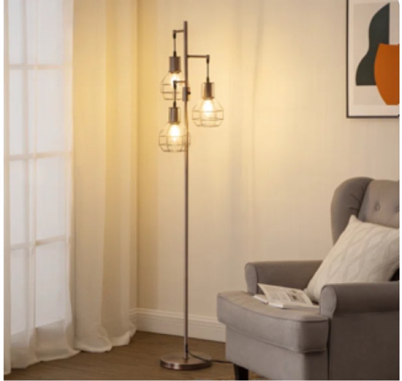 (Incomplete missing light)Zakaria 65'' Dimmable Tree Floor Lamp with 3 bulbs included