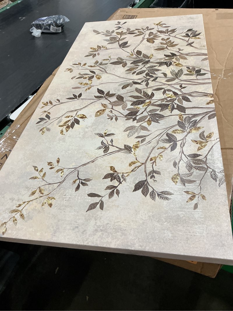 Condition photo showing Good Condition for shoci large rustic wall art - gray brown tree branch picture for living room retro branches and leaves painting prints decor light brown canvas plants artwork wall art for bedroom decoration 24" x 48" 48"l x 24"w brown