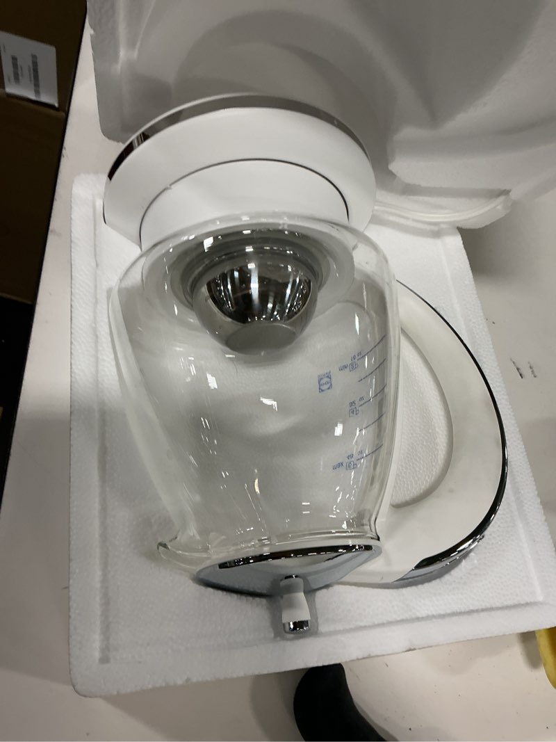 Condition photo showing Good Condition for Capresso H2O Glass Kettle, 240.02, White and polished chrome, 48 ounces