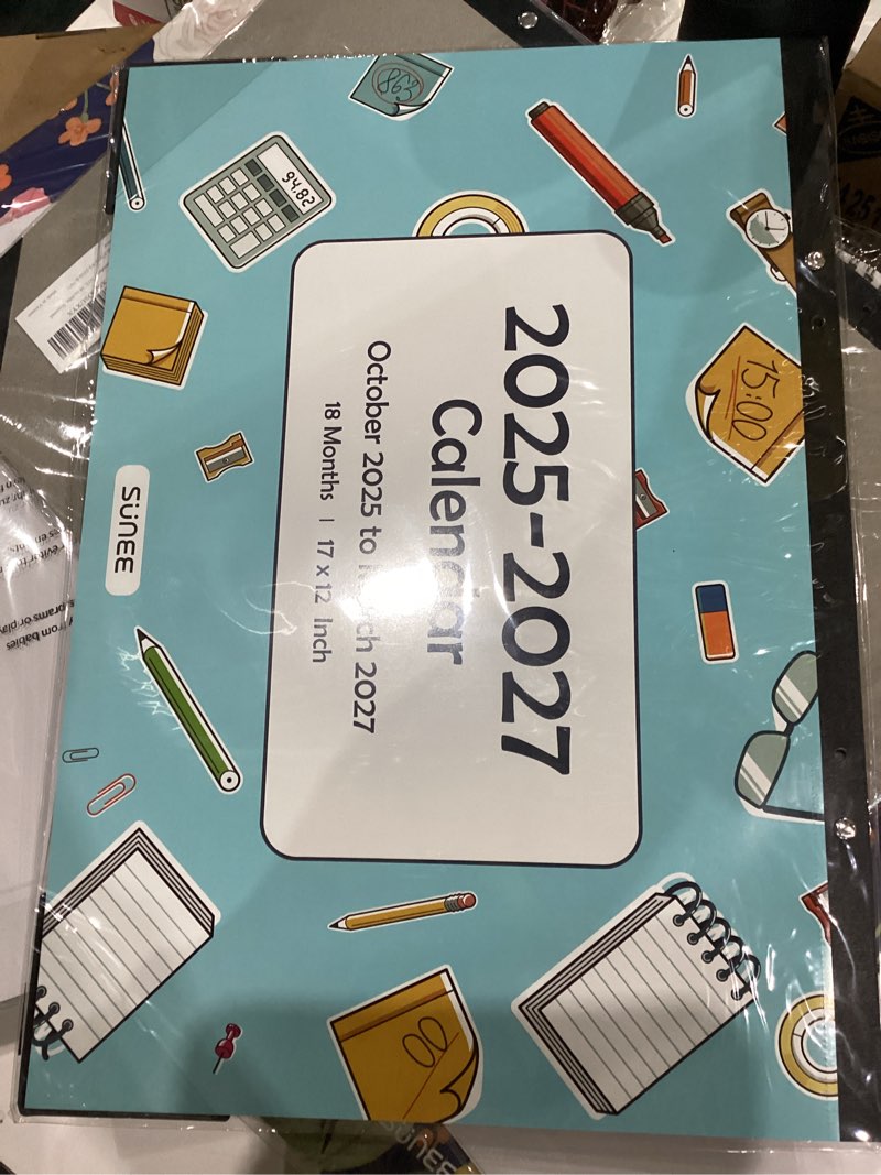 Condition photo showing New/Like New for SUNEE Desk Calendar 2026, 18 Months from Oct. 2025 to Mar. 2027, 17"x12" Academic 2026 Desk Calendar for Home, School, or Office Desk Top Organizing, Seasons Color Monthy Calendar 2026 Seasons 17x12