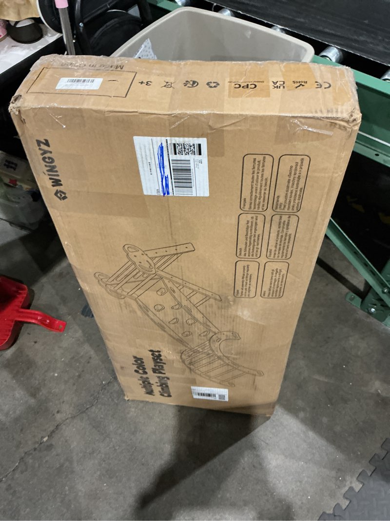 Condition photo showing Good Condition for wingyz 8-in-1 Pikler Triangle Set-Foldable Baby Climbing Toys with Cushion, Arch, Ramp & Ladder | Montessori Toddler Climber Indoor Jungle Gym for Kids (Blue)