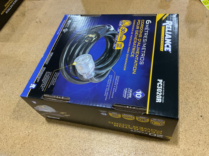 Condition photo showing New/Like New for reliance controls pc3020 pc3020k generator power cord, black