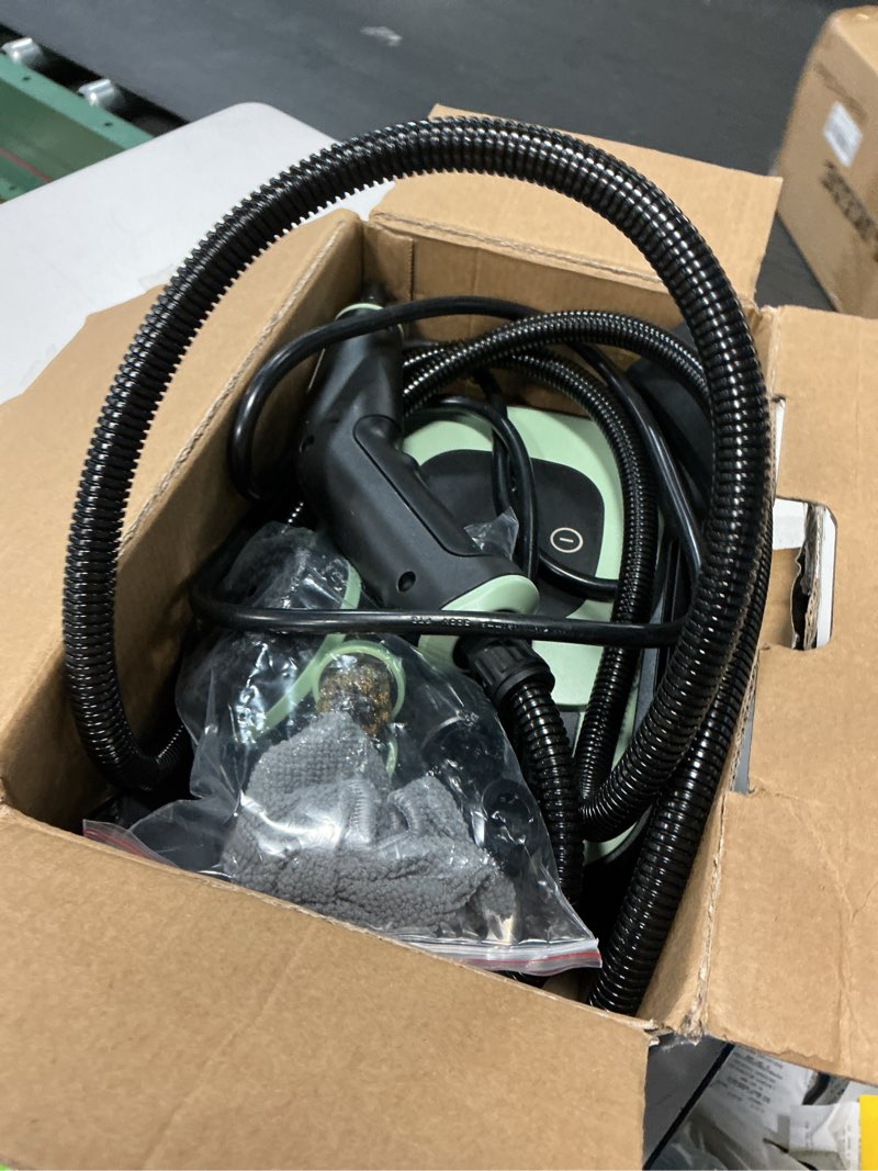 Condition photo showing Good Condition for steam cleaner, portable steamer for cleaning with 16pcs accessories, 6-level adjustable and 15s heat-up, handheld steam cleaner for home, tile, dirt, grout, grease, car detailing