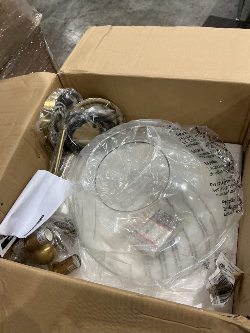 Condition photo showing Good Condition for 14" globe pendant light contemporary globe pendant lights kitchen island 3 light gold mid century pendant light clear glass with brass finish adjustable hanging light fixture for dining room clear & brass 14 inch