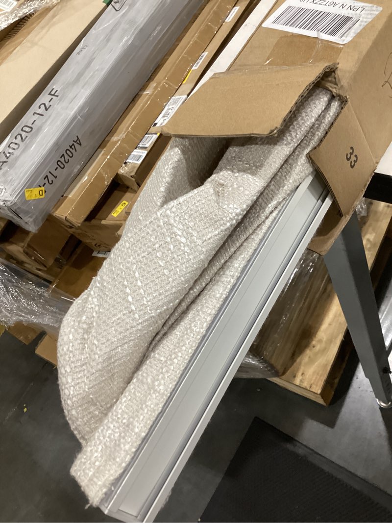 Condition photo showing Good Condition for madison park roman shade, blackout blinds thermal insulated, 33x64 linen | cordless roman shades for indoor windows, privacy linen textured window treatment for living room, inside/outside mount blackout - linen slub 33\"w x 64\"h