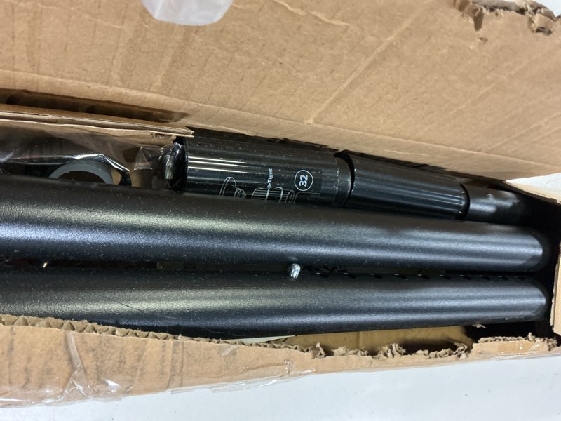 Condition photo showing As Is for Tension Curtain Rod 51-126 Inch, Long Curtain Rod No Drilling for Window or Bathroom, Outdoor Curtain Rods for Patio Tension Rods, Easy to Install, Never Rust, Rod Diameter 1.26 Inches - Black Black 51''-126''