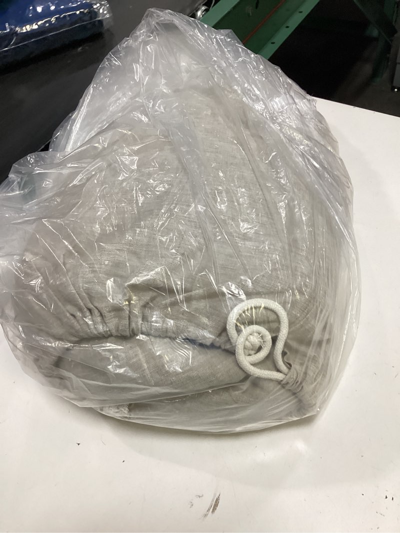 Condition photo showing As Is for quince european linen sheet set, queen, natural chambray