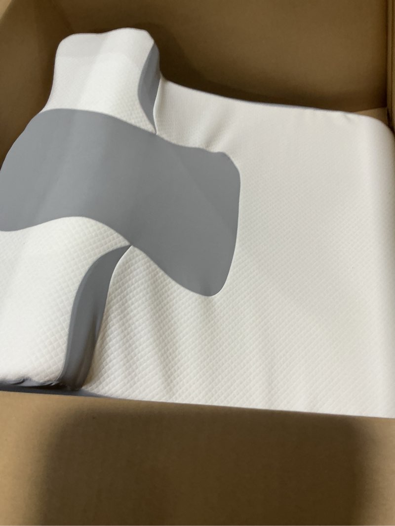 Condition photo showing Good Condition for (Similar to) Cervical Neck Pillow, Ergonomic Memory Foam Pillows for Neck Pain Relief with Breathable Pillowcase, Adjustable Contour Neck Support Pillow for Side Back Stomach Sleepers, Odorless White
